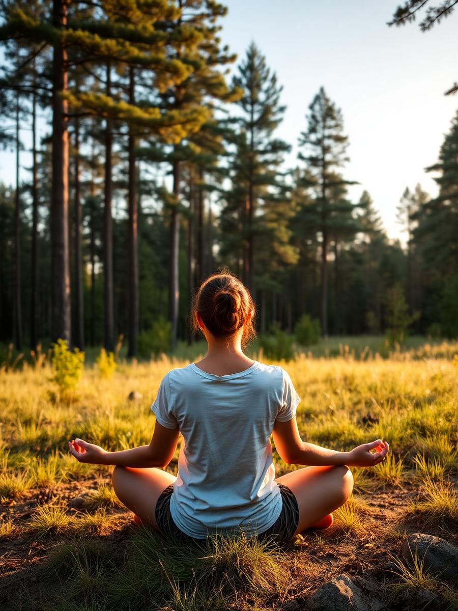 Práctica de meditación al aire libre para el bienestar emocional